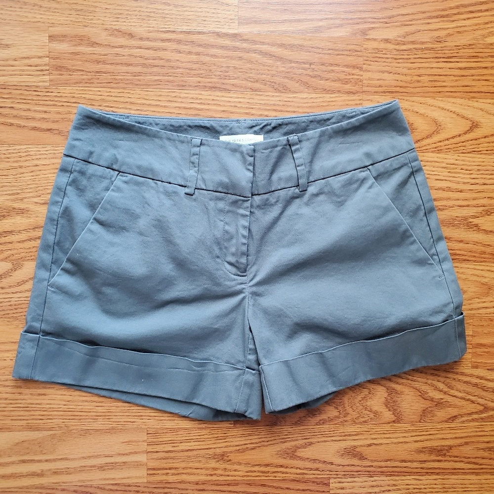 NEW YORK & CO | Gray Chino Shorts with Rolled Hem